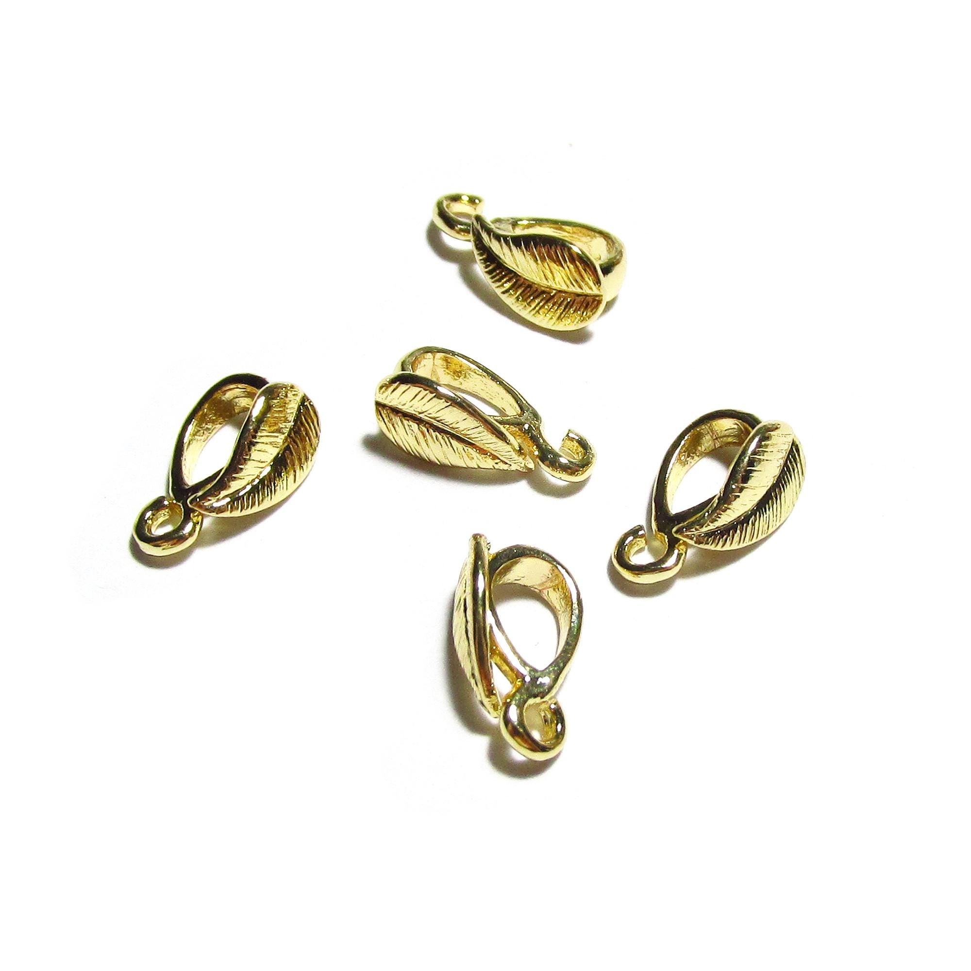 14K Yellow Gold Filled Teardrop Pendant Bails with Hidden Loop sizes 4x8mm, Gold filled Bail, Bail, Bail finding, Jewelry making - 1 piece