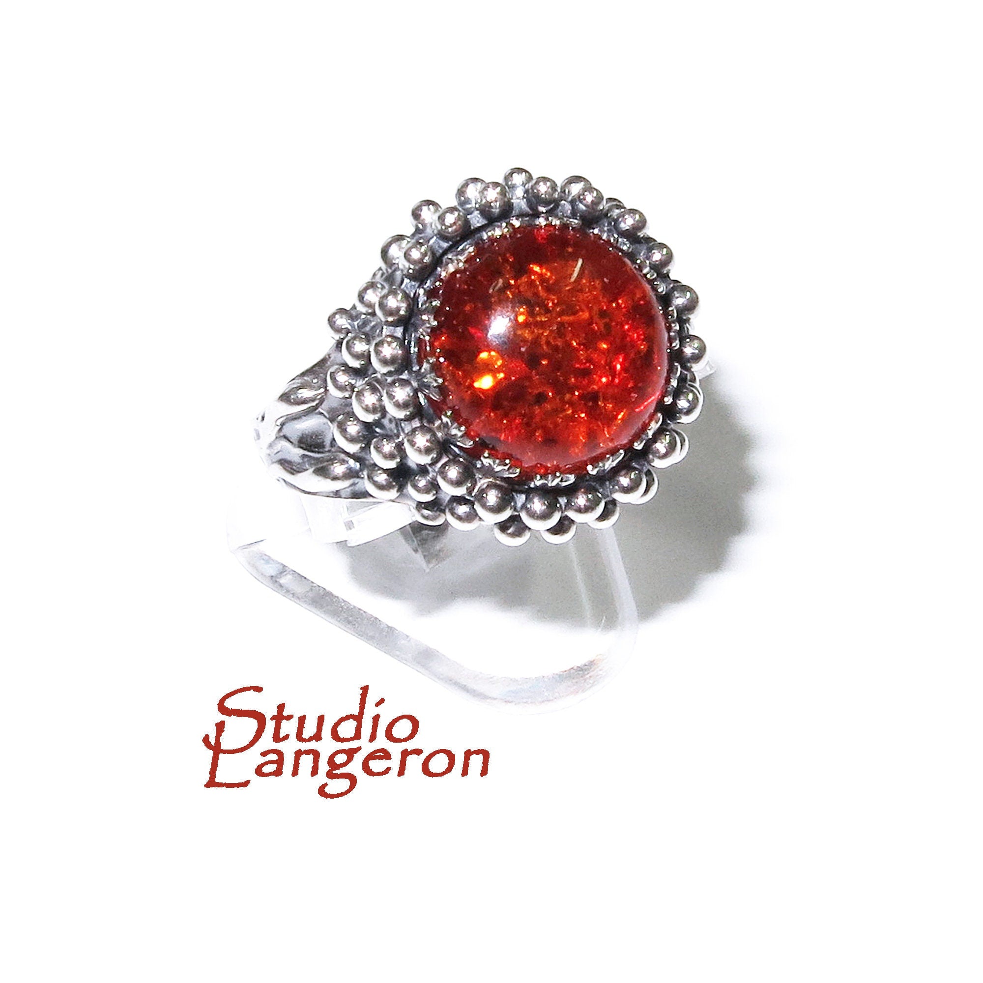 Statement Madagascar Copal ring 925 sterling silver size 7 1/2, Handmade ring, single copy, 925 Sterling silver, Madagascar Copal, gemstone