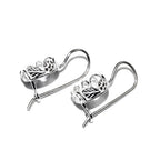 8 mm size 925 sterling silver base earrings with bezel cup, earring component, bezel cup, base earrings, Sterling silver - 1 pair (2 piece)