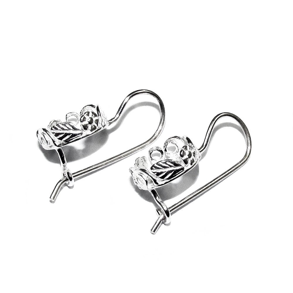 8 mm size 925 sterling silver base earrings with bezel cup, earring component, bezel cup, base earrings, Sterling silver - 1 pair (2 piece)
