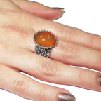 Statement Natural opal ring 925 sterling silver size 7, Handmade ring, single copy, sterling silver, Orange opal, silver ring, gemstone