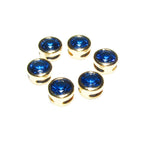 14K yellow gold filled decorative round beads with blue topaz size 6.2x3.8 mm, Jewelry making, Gold filled beads, Blue topaz - 1 piece