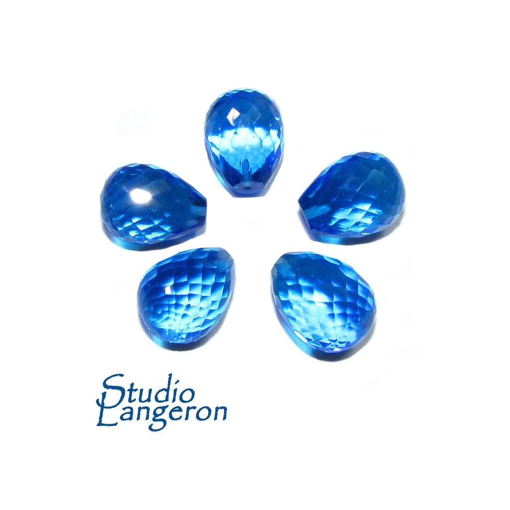 Natural Blue topaz Teardrop faceted Beads size 10x13 mm, Blue topaz Gemstone, Jewelry making, Natural Gemstone Teardrop beads - 1 piece