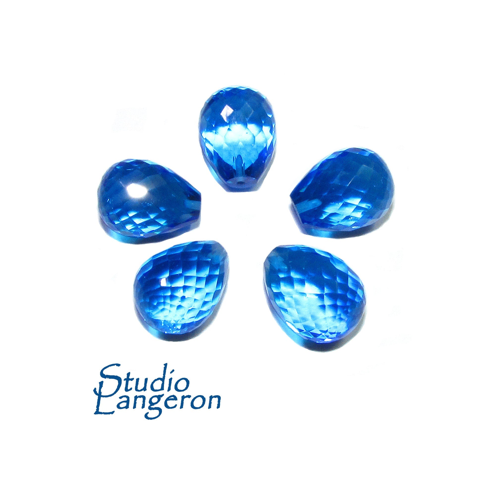 Natural Blue topaz Teardrop faceted Beads size 10x13 mm, Blue topaz Gemstone, Jewelry making, Natural Gemstone Teardrop beads - 1 piece