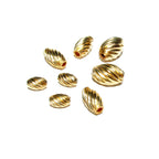 14K yellow gold filled oval twisted beads, Oval Beads, swirl beads, Gold filled beads, Jewelry making, Yellow Gold Filled - 1 piece