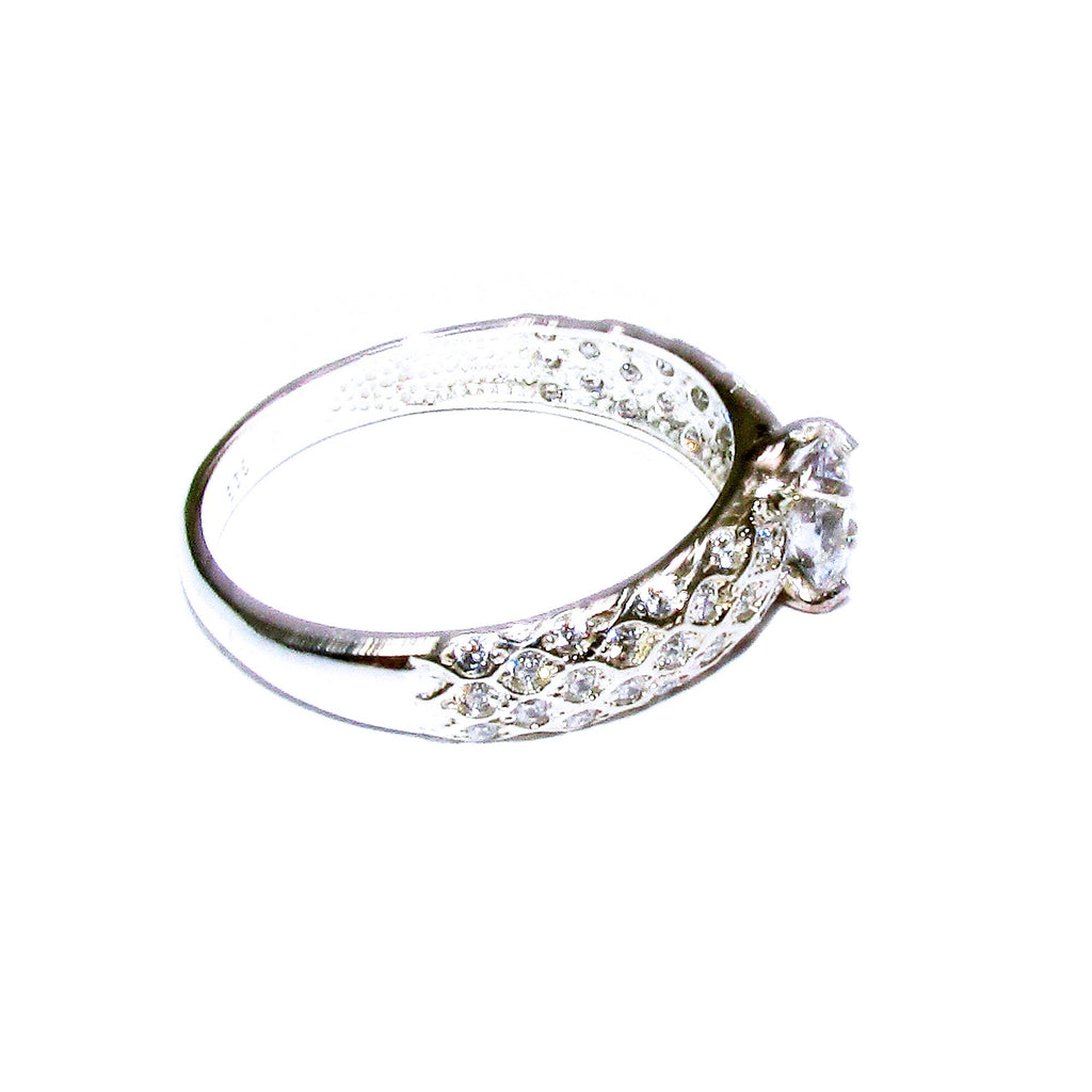 White topaz ring 925 sterling silver size 8 1/2, Handmade ring, single copy, sterling silver, White topaz ring, silver ring, Gift ring