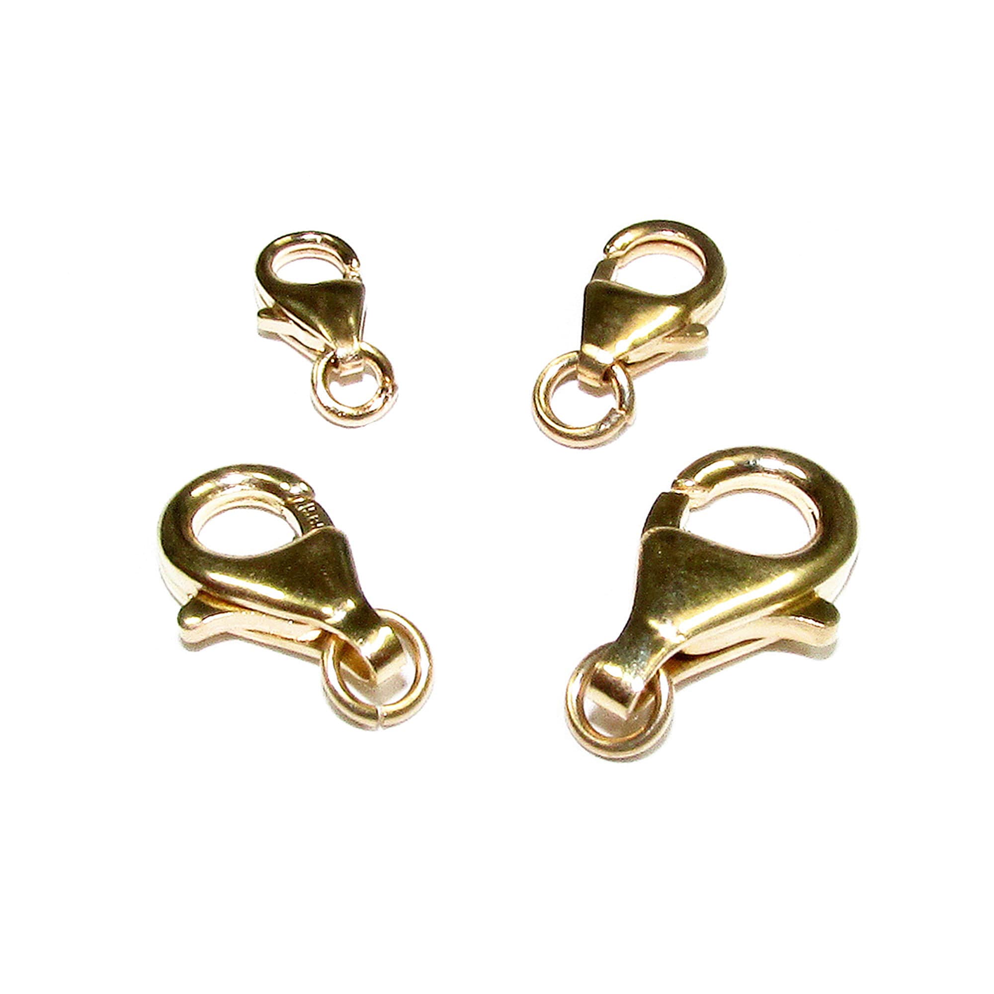 14K Yellow solid Gold Teardrop Lobster Clasp size 7, 8, 10, 12 mm, Jewelry making, 14K gold, Yellow Gold clasp, Gold findings - 1 piece