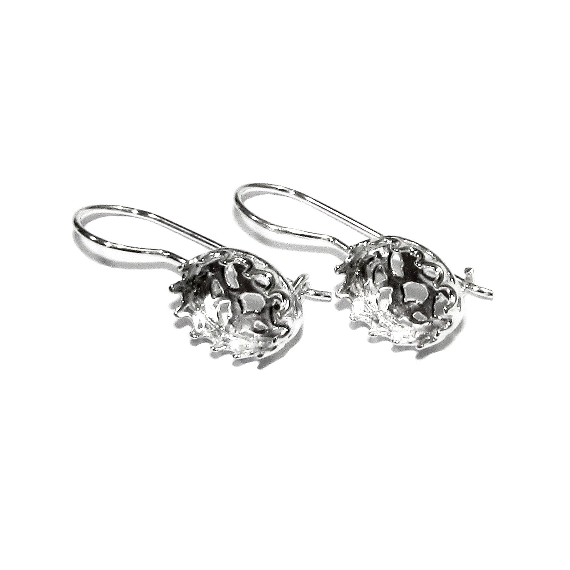 8x10 mm size 925 sterling silver blank earrings with bezel cup, Jewelry making, Setting, oval bezel cup, base earrings - 1 pair (2 piece)