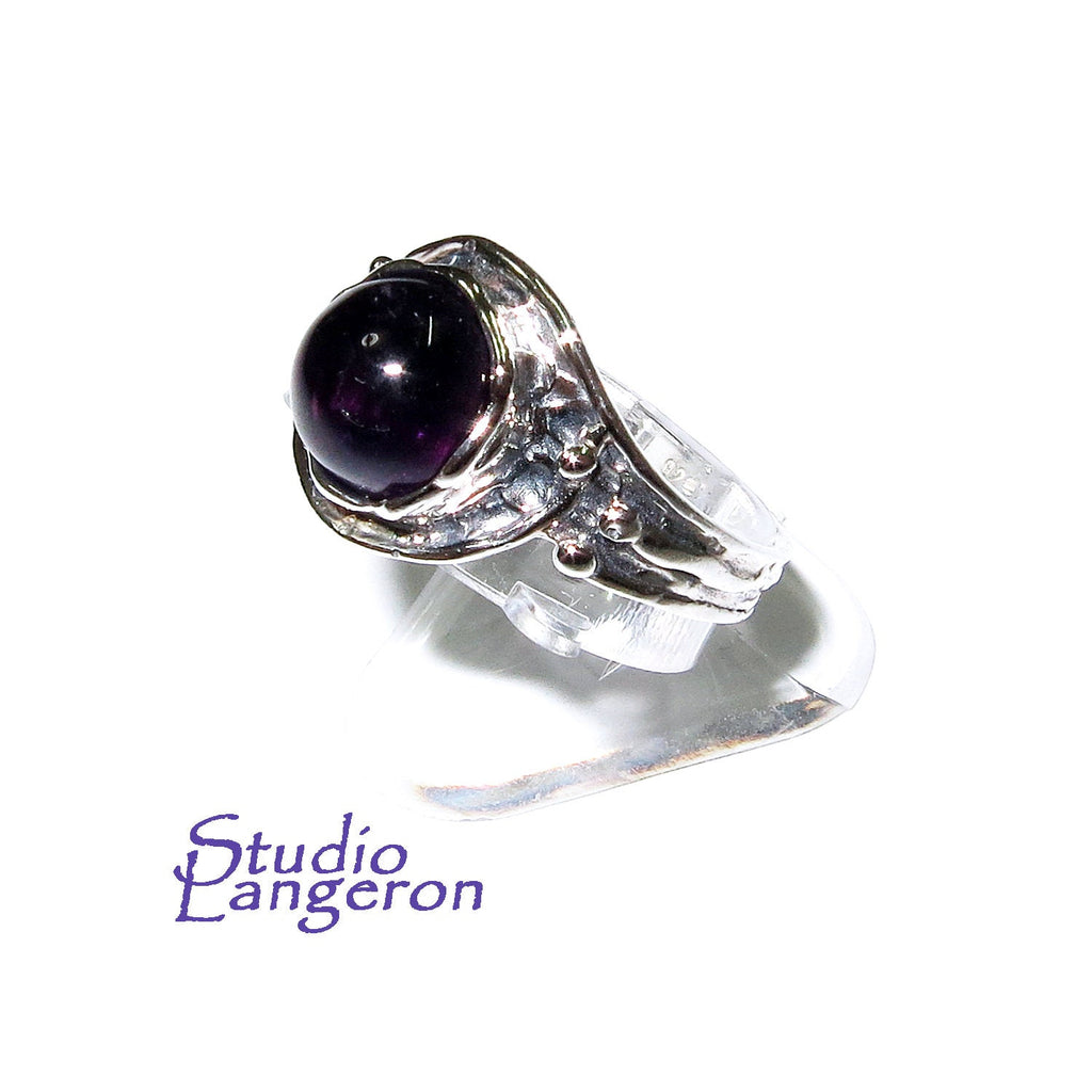 Amethyst ring 925 sterling silver, size 6 1/2, Handmade ring, single copy, 925 sterling silver, Natural amethyst, silver ring, gemstone