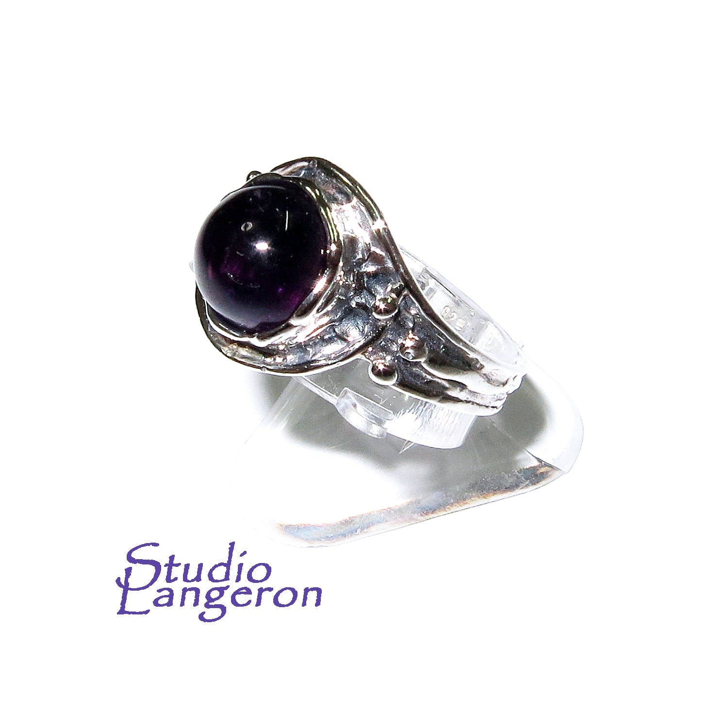 Amethyst ring 925 sterling silver, size 6 1/2, Handmade ring, single copy, 925 sterling silver, Natural amethyst, silver ring, gemstone