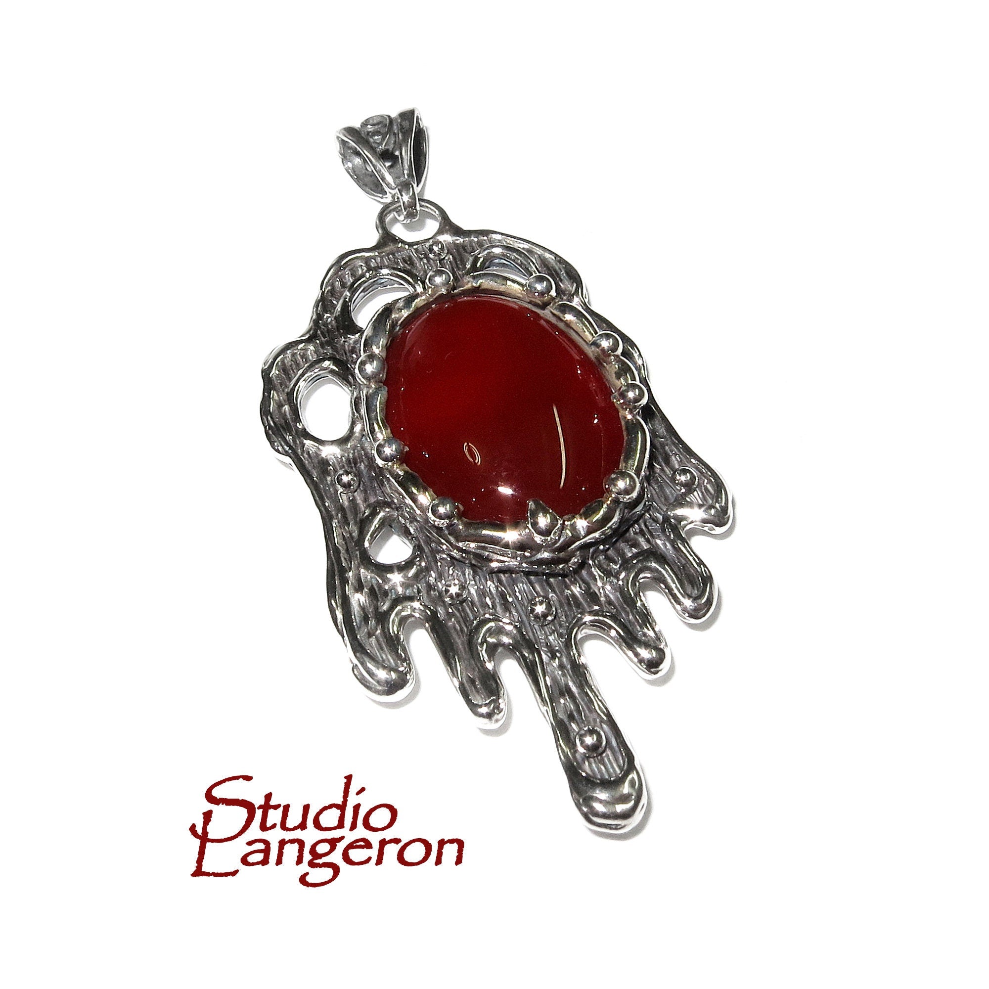 Agate brown pendant 925 sterling silver size 2.2x4.1 cm, 100% handmade, single copy, Natural Agate, Handmade pendant, Brown, Gemstone