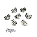 925 Sterling silver Friction Ear Nuts size 5.5 mm, Butterfly Earring Backs, Jewelry making, Earring Findings, Sterling silver backs - 1 pair