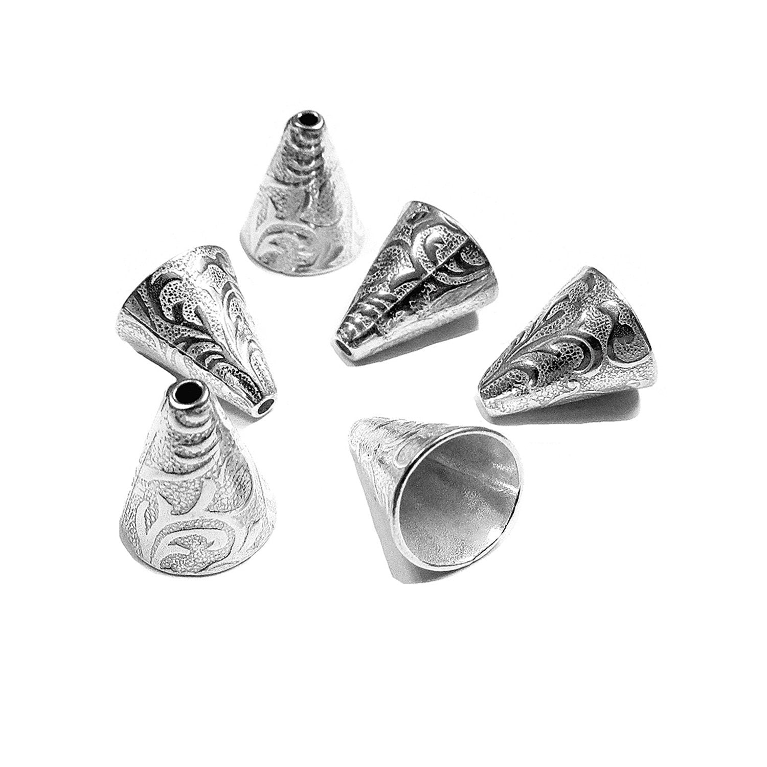 925 Sterling silver Bead Cones, Beading, Beading cones, Silver Cones, Jewelry making, Silver 925, End caps, Silver cone - 1 pair (2 piece)