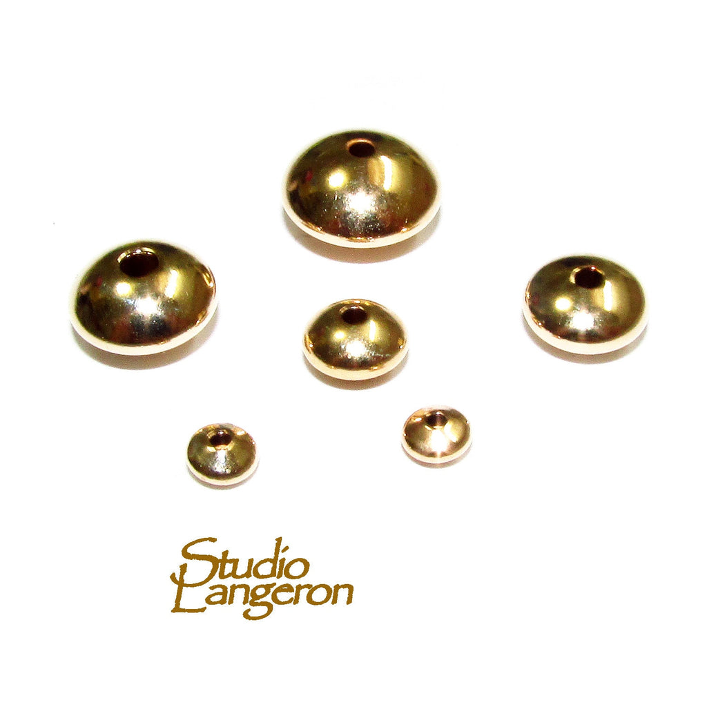 14K gold filled saucer beads size 3.0-17.0 mm, Gold-filled saucer beads, Saucer beads, Jewelry making, Gold filled beads - 1 piece