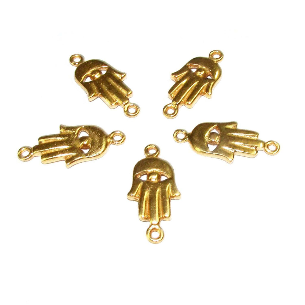 14K Gold filled small connector hamsa size 18x9 mm, gold filled link, Jewelry making, Gold filled, Jewelry link connector hamsa - 1 piece