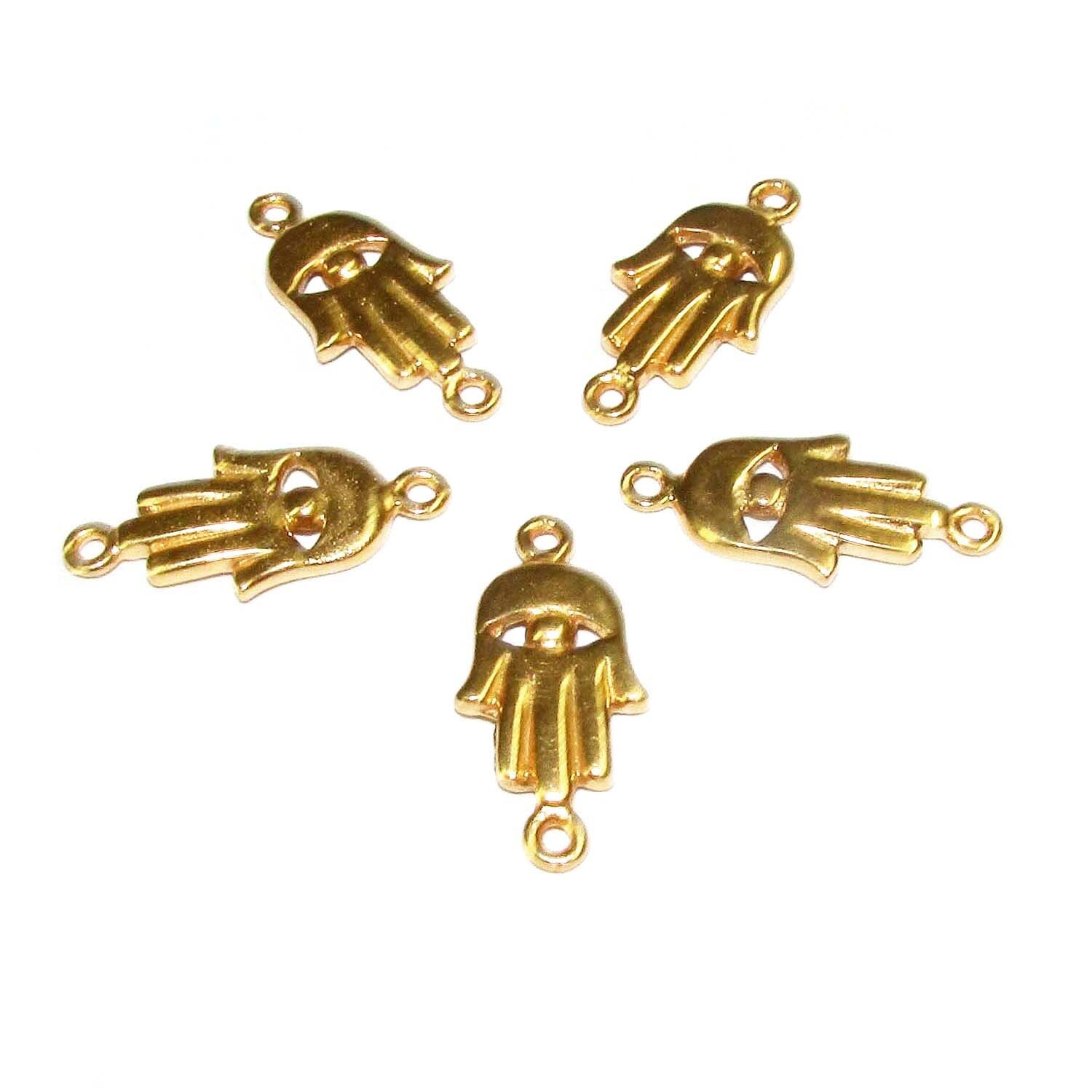 14K Gold filled small connector hamsa size 18x9 mm, gold filled link, Jewelry making, Gold filled, Jewelry link connector hamsa - 1 piece