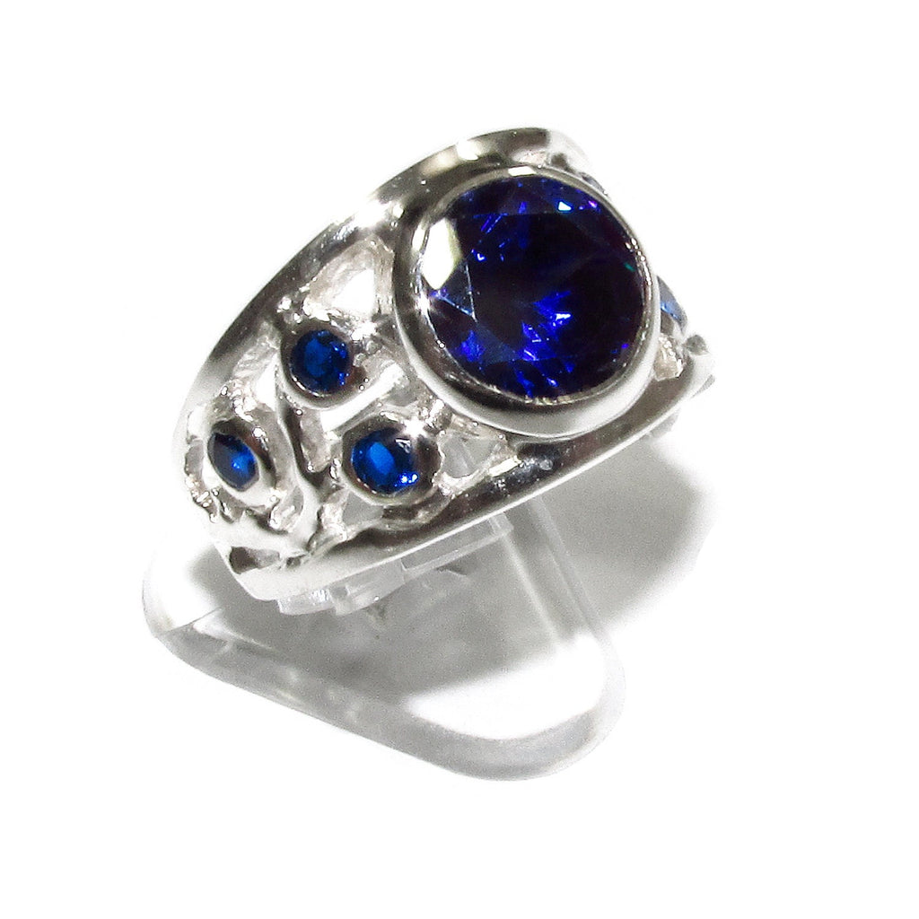 Blue topaz ring 925 sterling silver size 8, handmade ring, single copy, sterling silver, Blue topaz, silver ring, gemstone, Statement Ring