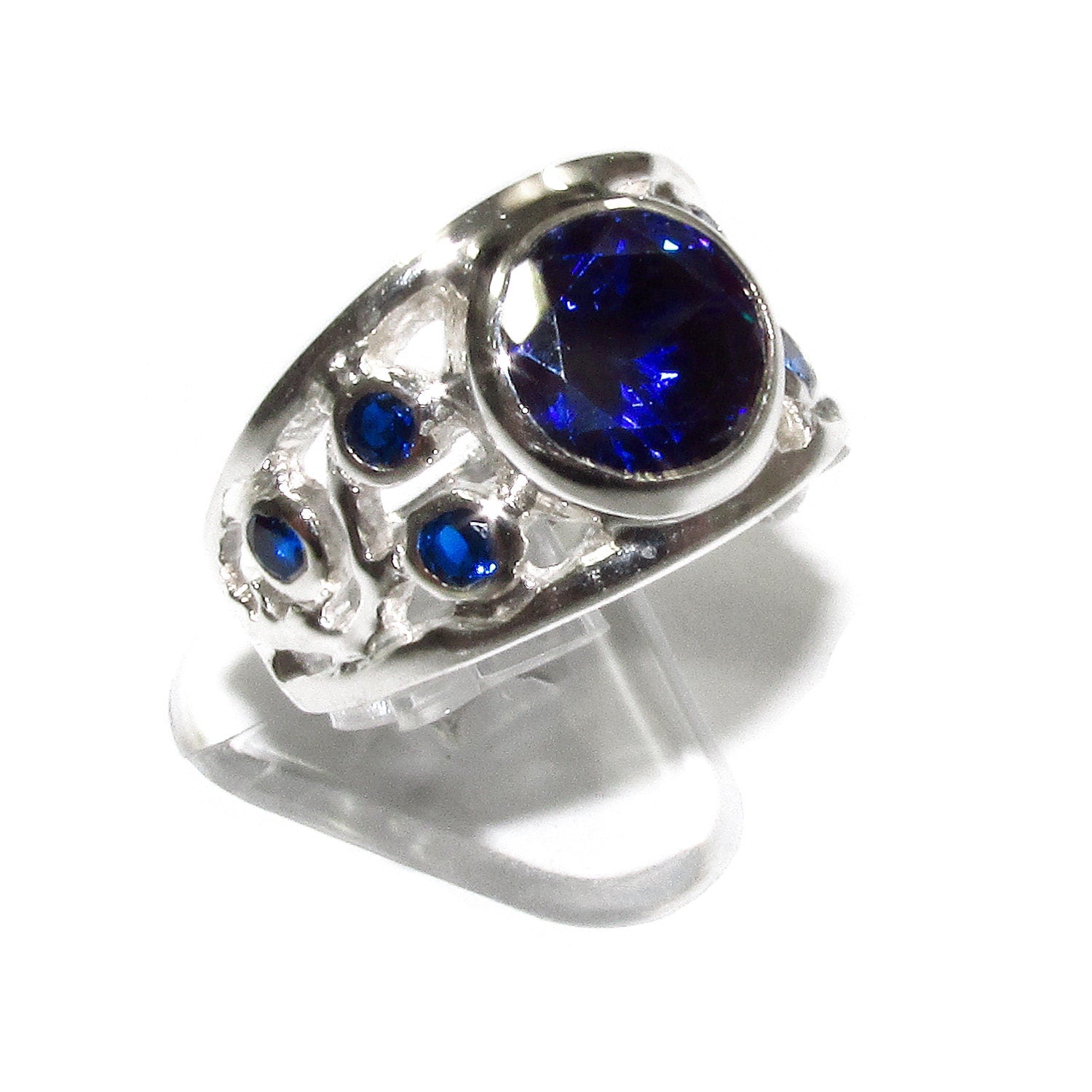 Blue topaz ring 925 sterling silver size 8, handmade ring, single copy, sterling silver, Blue topaz, silver ring, gemstone, Statement Ring
