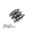 3 Silver Tone Magnetic Clasp Cylinder Design 18x6 mm, Nickel Free, Zinc Alloy Metal, Jewelry making, Clasp, Magnetic clasp, Silver plated