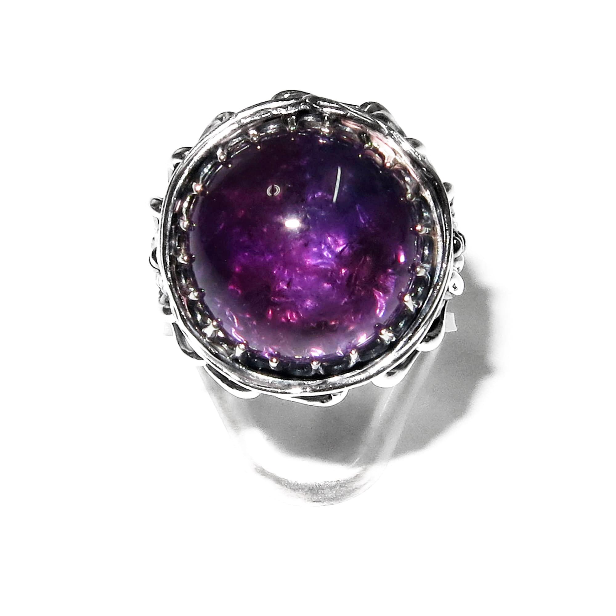 Statement amethyst ring 925 sterling silver size 7, Handmade ring, single copy, 925 sterling silver, Natural amethyst, silver ring, gemstone