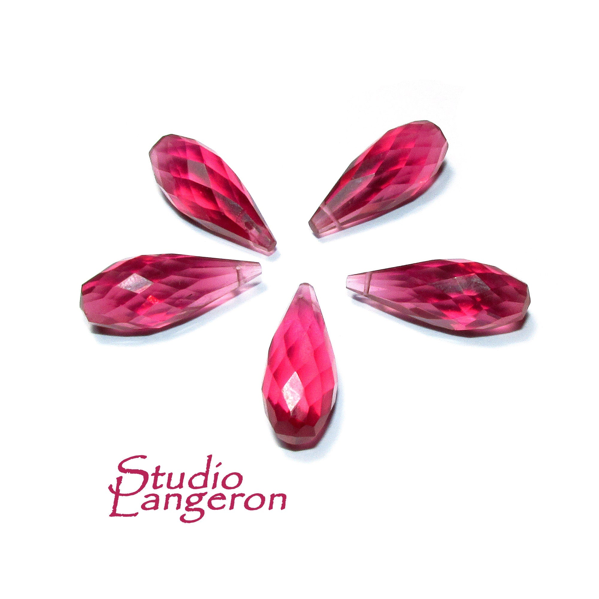Natural Ruby Teardrop faceted Beads size 20x8 mm, Ruby Gemstone, Jewelry making, Natural Gemstone Teardrop beads - 1 piece