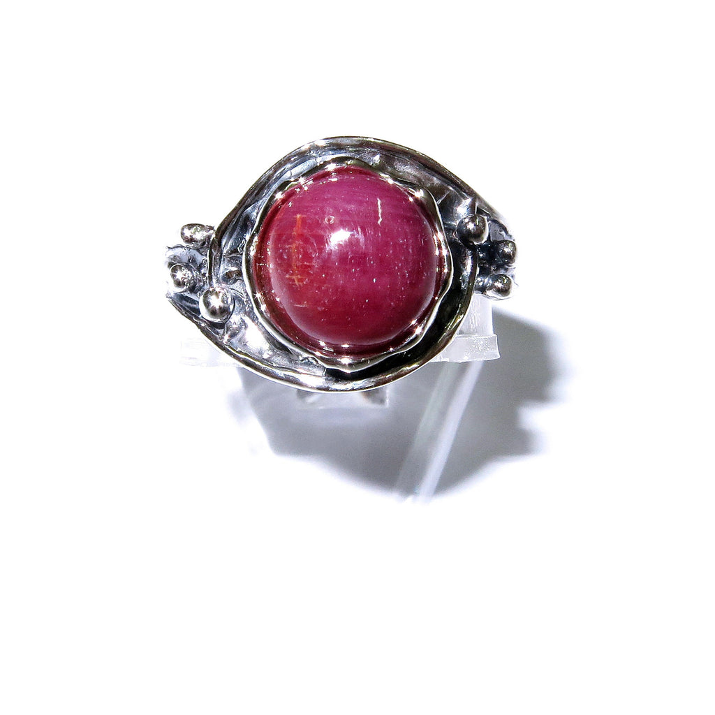 Statement African ruby ring 925 sterling silver size 6, Handmade ring, single copy, 925 sterling silver, Natural African ruby, gemstone