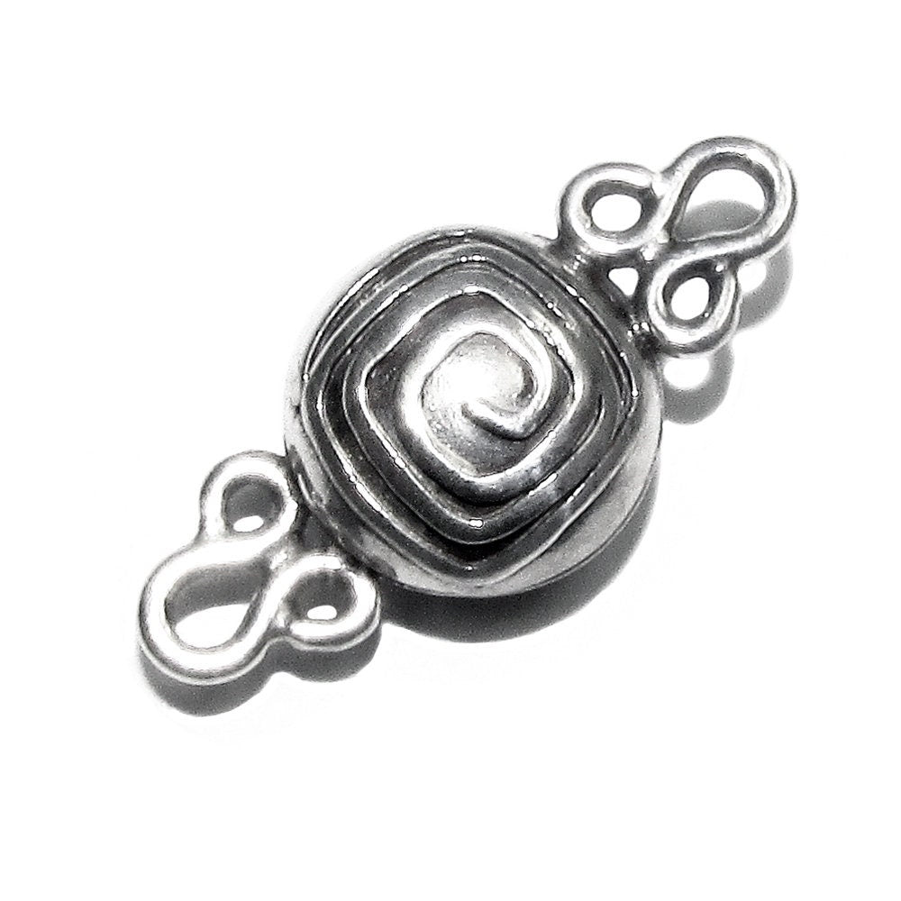 925 Sterling Silver Button Padlock Magnetic Clasp, Magnetic clasp, Silver clasp, Round clasp, Jewelry making, 925 silver clasp - 1 piece