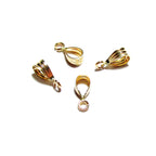14K Solid gold grooved bail With fixed open ring size 9.5x3.0 mm, Solid gold Bail, Jewelry making, Bail findings, Pendant bail - 1 piece
