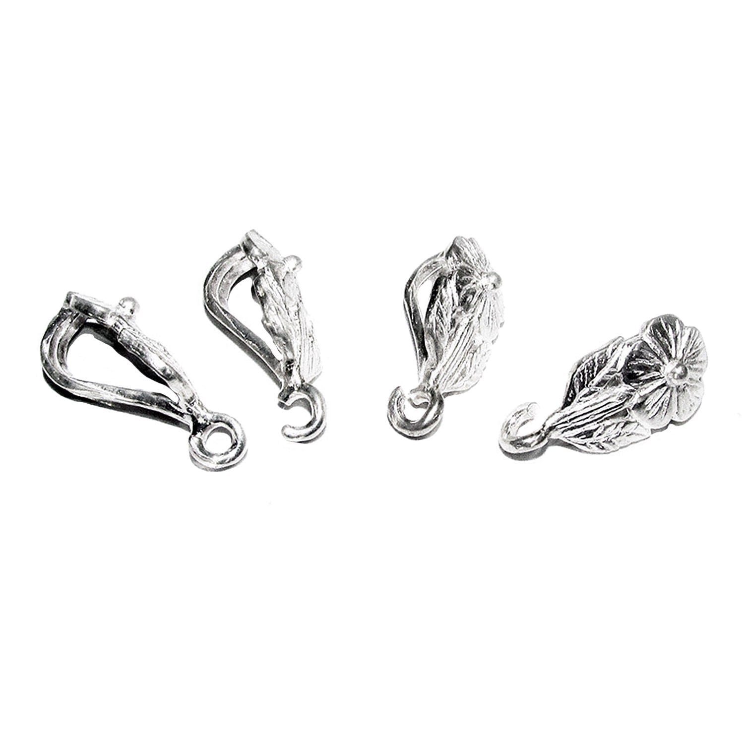 925 Sterling silver decorative Pendant Bails with loop, silver Bail, Jewelry making, Bail finding, bail for pendant - 1 piece