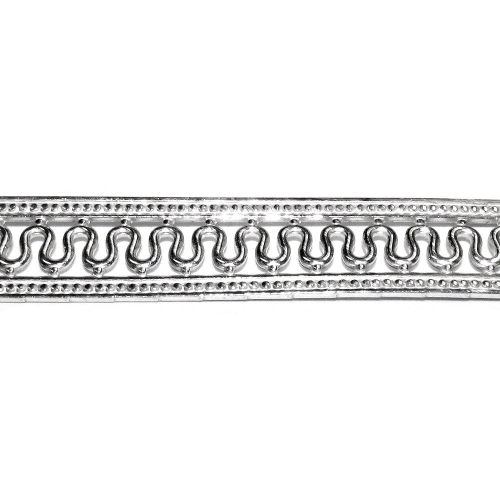935 Argentium Silver Bezel wire, Gallery wire, Gallery ribbon, Gallery pattern, Jewelry making, Setting, Silver wire - 4 inch (10 cm)
