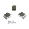 925 Sterling Silver Magnetic Square Button Clasps with three loops, Magnetic clasp, Silver clasp, Jewelry making, 925 silver clasp - 1 piece