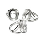 13x18mm 925 sterling silver blank ring with bezel cup size 5, 6, 7, 8, silver ring, bezel cup, mounting, base ring, Jewelry making - 1 piece