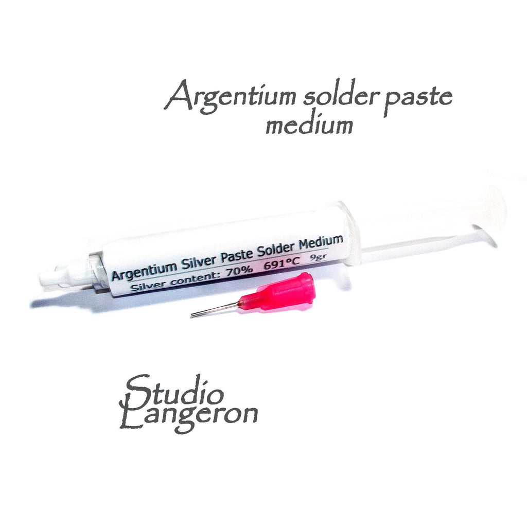 Argentium Silver Paste Solder, medium, 9 gram, Melting Point 691, solder silver syringe, Medium argentium solder, Jewelry making - 1 piece