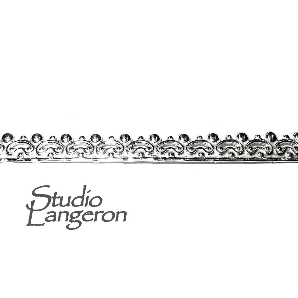 935 Argentium Silver Gallery wire 1291H, Gallery ribbon, Gallery pattern, Argentium silver, Jewelry making, Setting - 4 inch (10 cm)