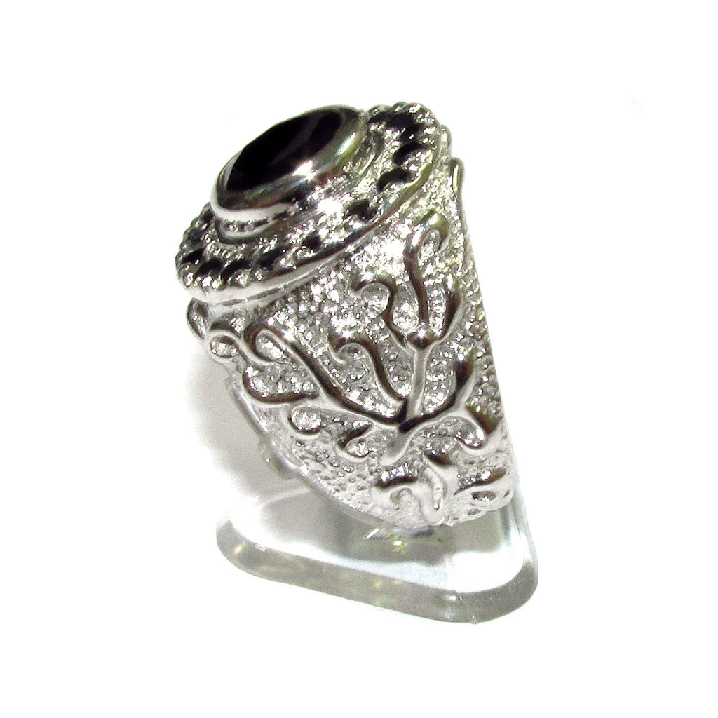 Black onyx man ring 925 sterling silver size 9 1/2, Handmade ring, single copy, sterling silver, natural onyx, man ring, black gemstone