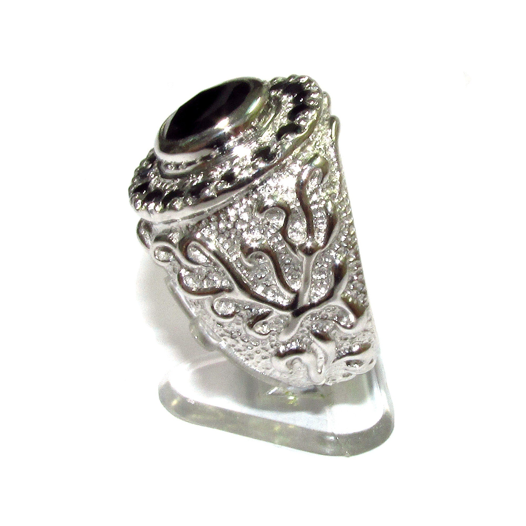 Black onyx man ring 925 sterling silver size 9 1/2, Handmade ring, single copy, sterling silver, natural onyx, man ring, black gemstone