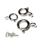 14K White Solid Gold Spring Ring Clasp sizes 5, 6, 7 mm, Jewelry making, 14K Gold spring ring clasps, 14K Solid gold, Gold clasp  - 1 piece