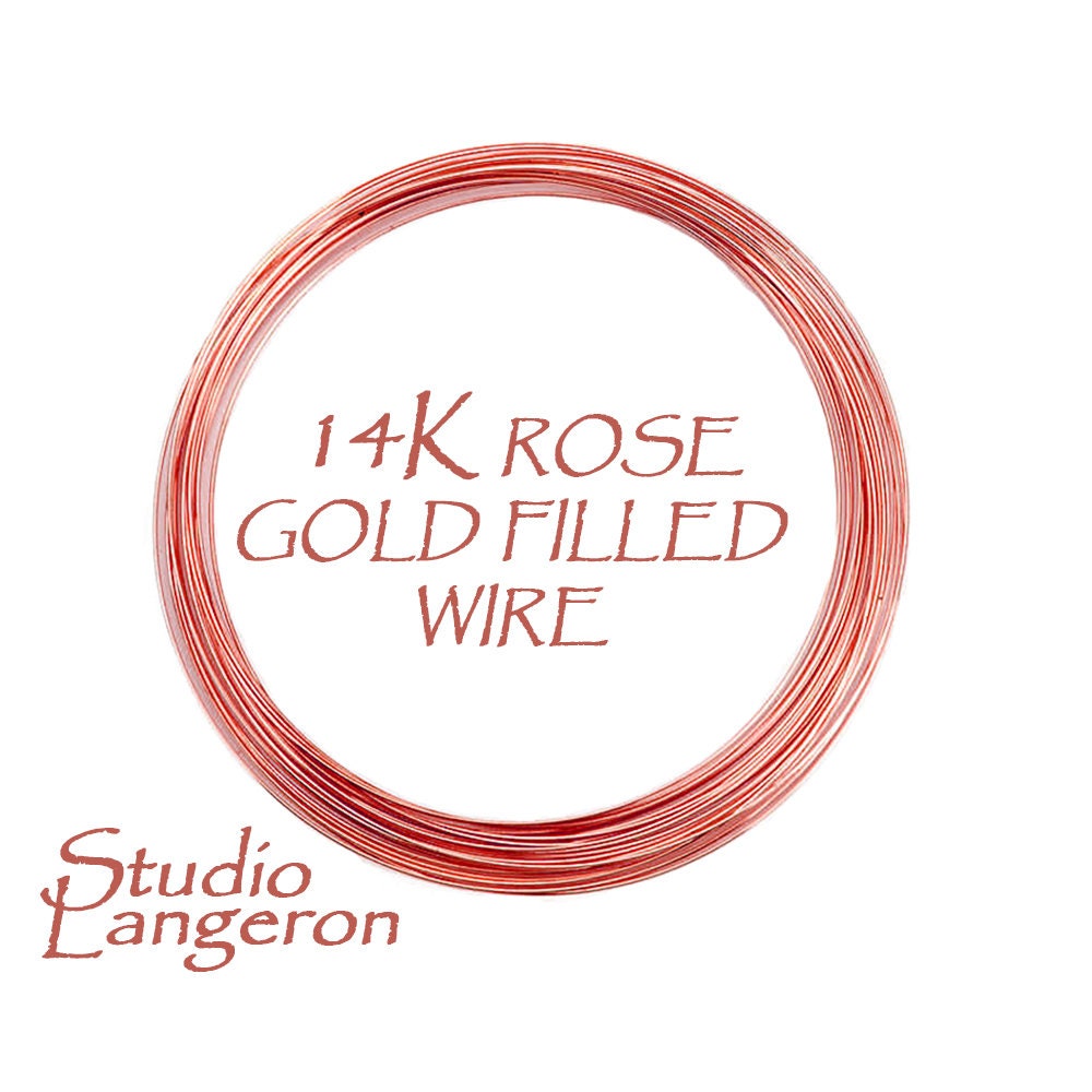 14/20 Rose Gold filled wire Thickness 30-14 GA (0.25-1.6 mm), Gold Filled wire, Jewelry making, Wire, Rose gold filled – 1 meter (3.30 Ft)