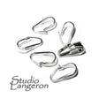 925 Sterling silver small Snap-On Pendant Bail size 5.5x2.0 mm, sterling silver Snap-On Bail, Jewelry making, Bail findings - 1 piece