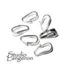 925 Sterling silver small Snap-On Pendant Bail size 5.5x2.0 mm, sterling silver Snap-On Bail, Jewelry making, Bail findings - 1 piece