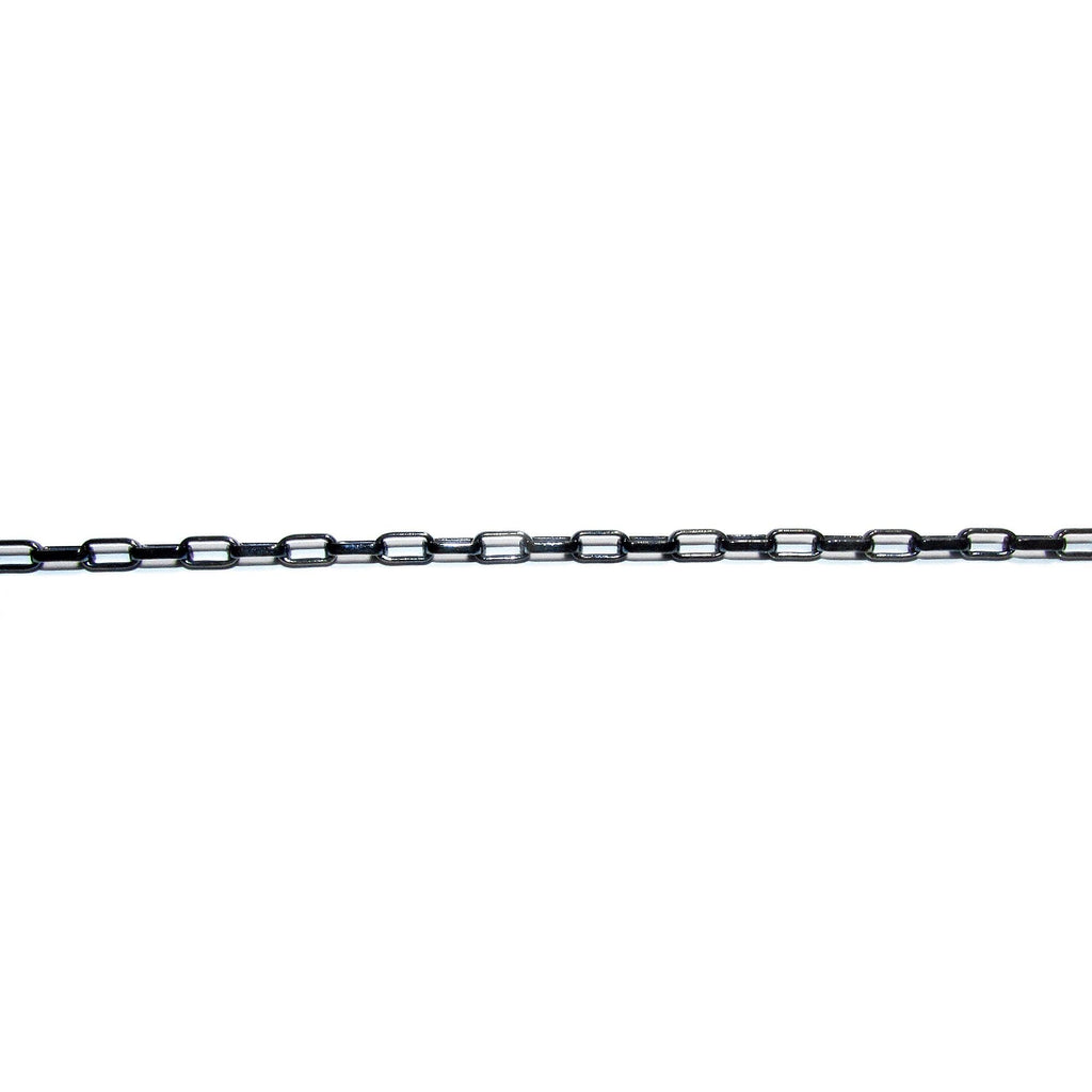 2.5x5.0 mm 925 Sterling Silver Black Rhodium Plated rectangular cable chain, Silver chain, Black Rhodium, Jewelry making - 1 Ft (30 cm)