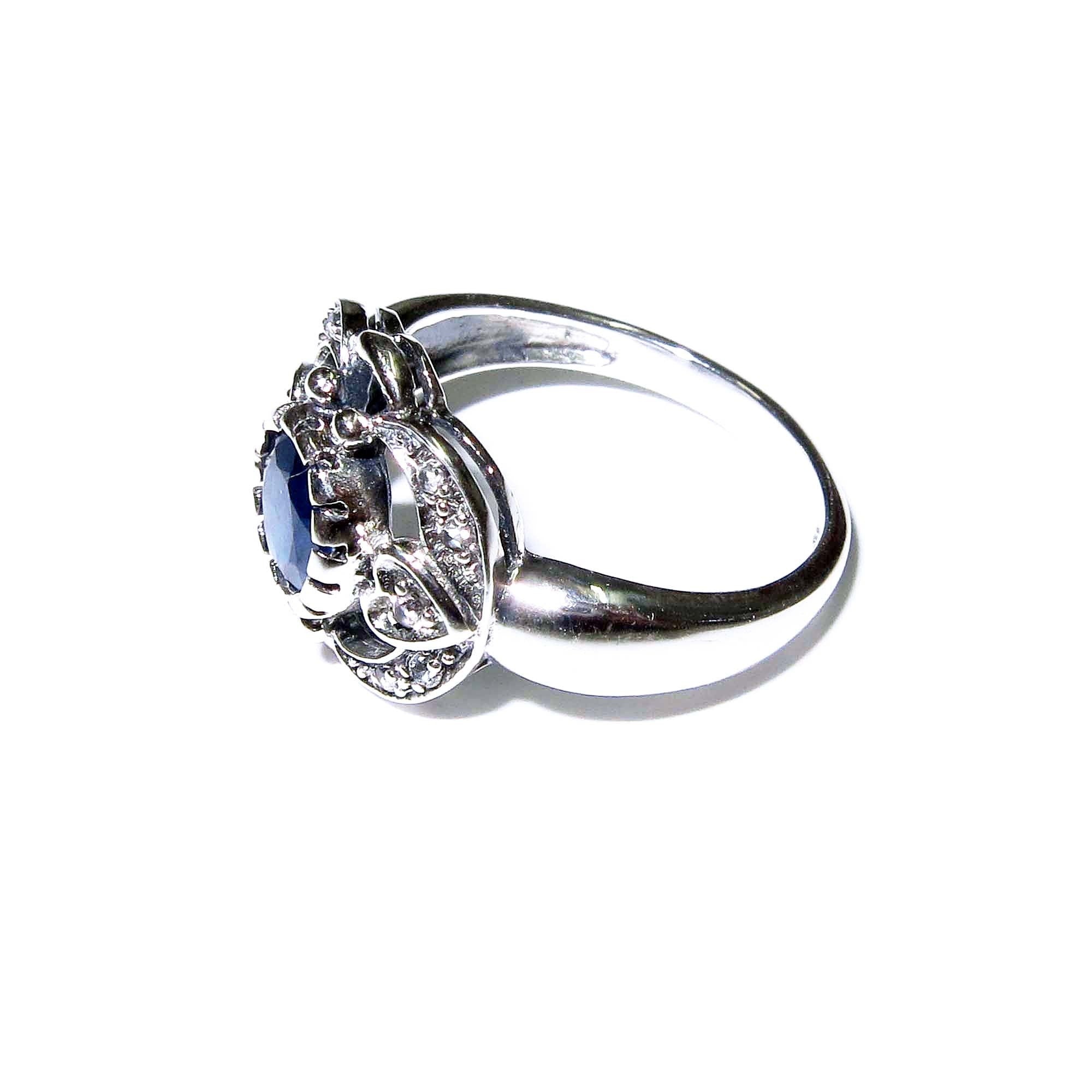 Statement Sapphire ring 925 sterling silver size 5 1/2, Handmade ring, single copy, 925 sterling silver, Natural Sapphire, gemstone