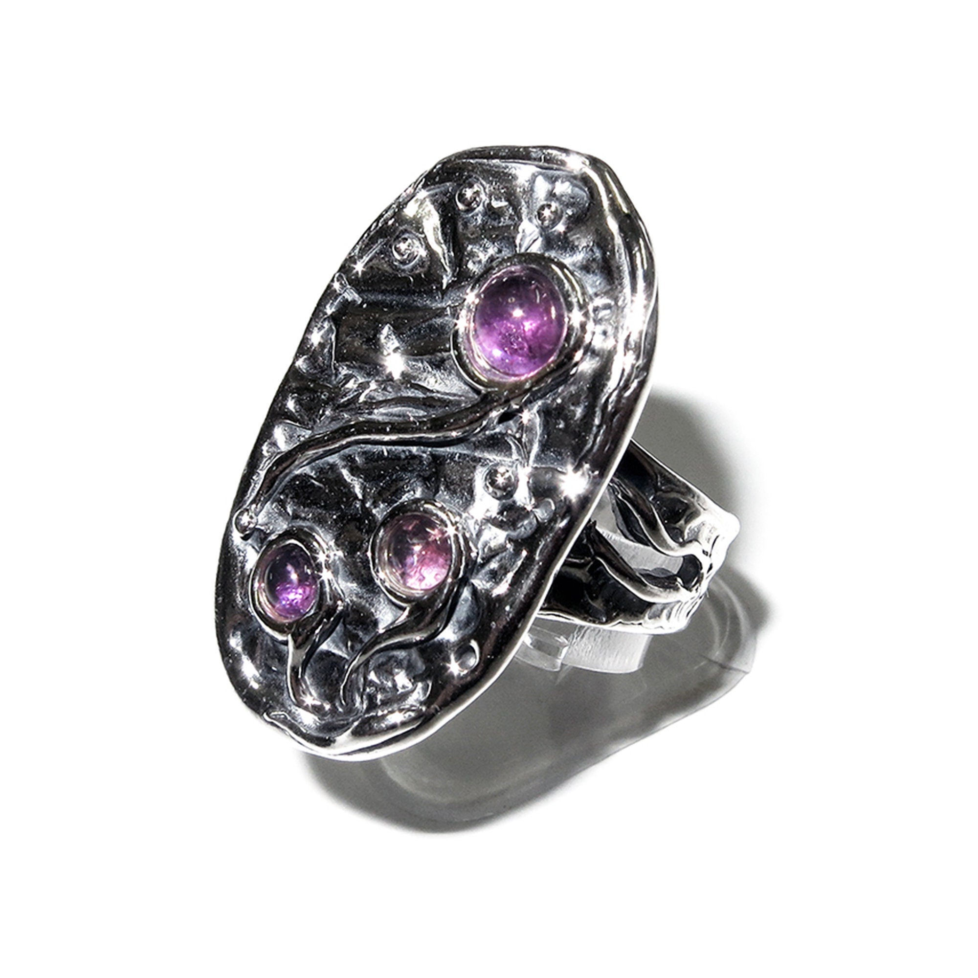 Natural Amethysts ring 925 sterling silver size 6, Handmade ring, single copy, Natural Amethysts, silver ring, Statement ring, Amethyst ring