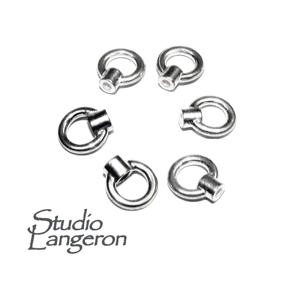 925 Sterling silver small End Caps size 1.0, 1.5 mm, Silver end caps, End caps, Jewelry making, 925 Sterling silver - 1 pair (2 piece)