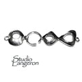 925 Sterling Silver Large Hook Eye Clasps size 6.0 cm, Silver clasp, Jewelry making, Hook eye clasp, Sterling silver, Large clasp - 1 piece