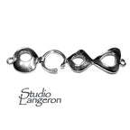 925 Sterling Silver Large Hook Eye Clasps size 6.0 cm, Silver clasp, Jewelry making, Hook eye clasp, Sterling silver, Large clasp - 1 piece