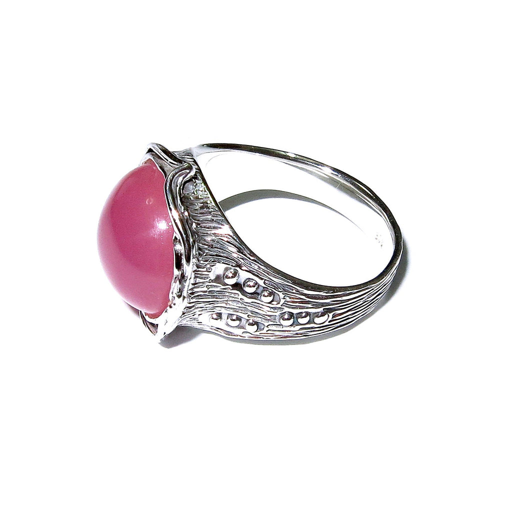 Statement Chalcedony ring 925 sterling silver size 7 1/2, Handmade ring, single copy, 925 sterling silver, Natural Chalcedony, gemstone