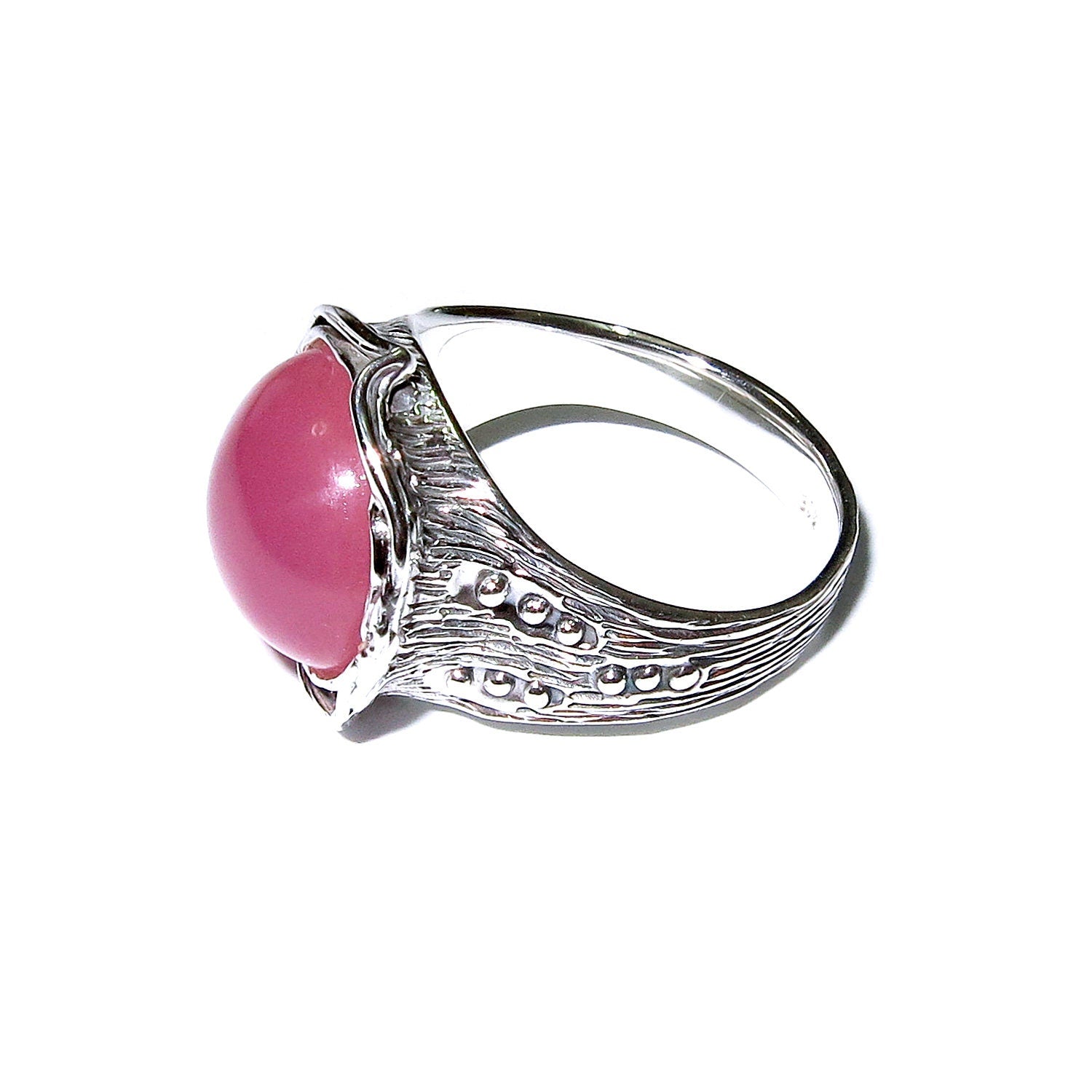 Statement Chalcedony ring 925 sterling silver size 7 1/2, Handmade ring, single copy, 925 sterling silver, Natural Chalcedony, gemstone