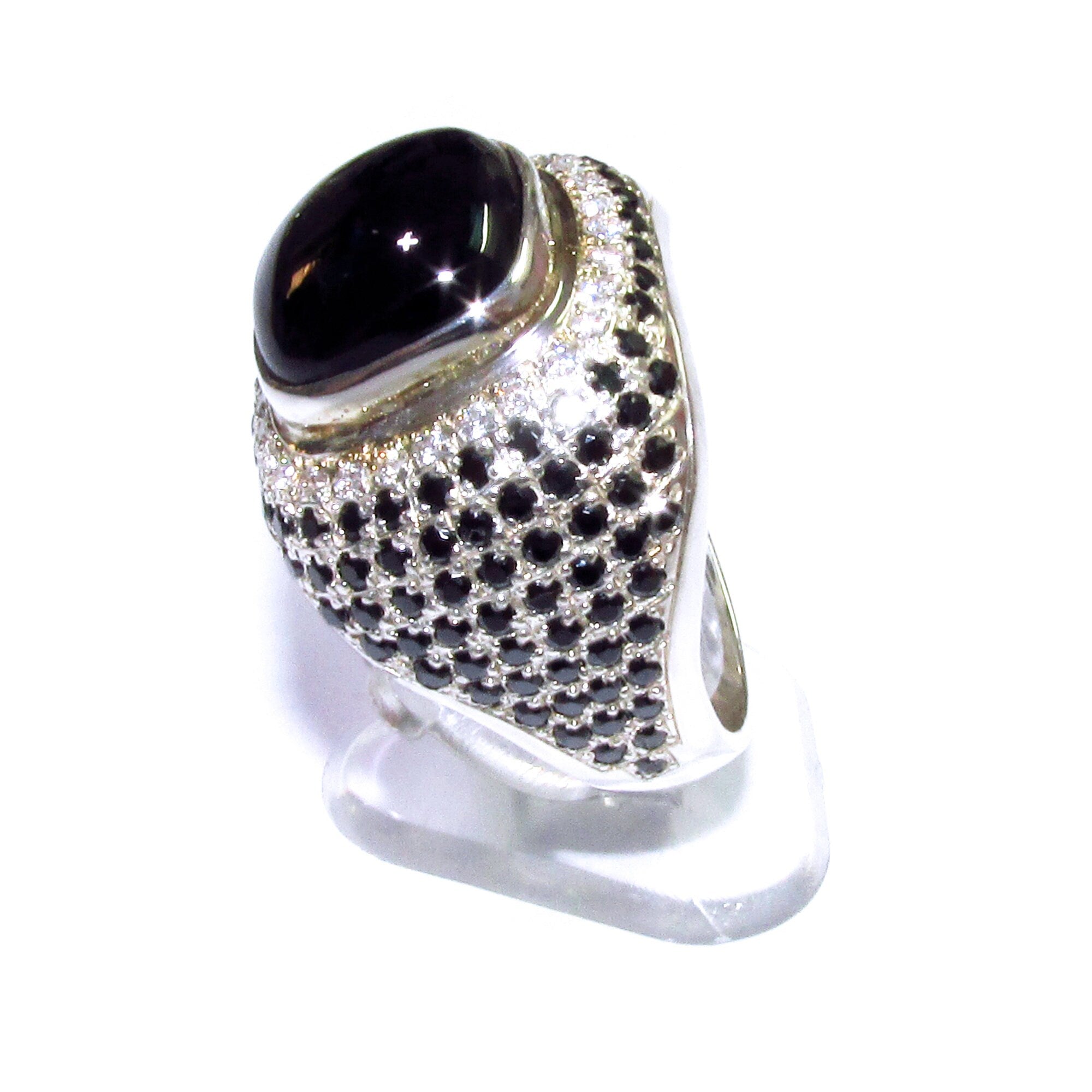 Black onyx man ring 925 sterling silver size 9 1/2, Handmade ring, single copy, sterling silver, natural onyx, man ring, black gemstone