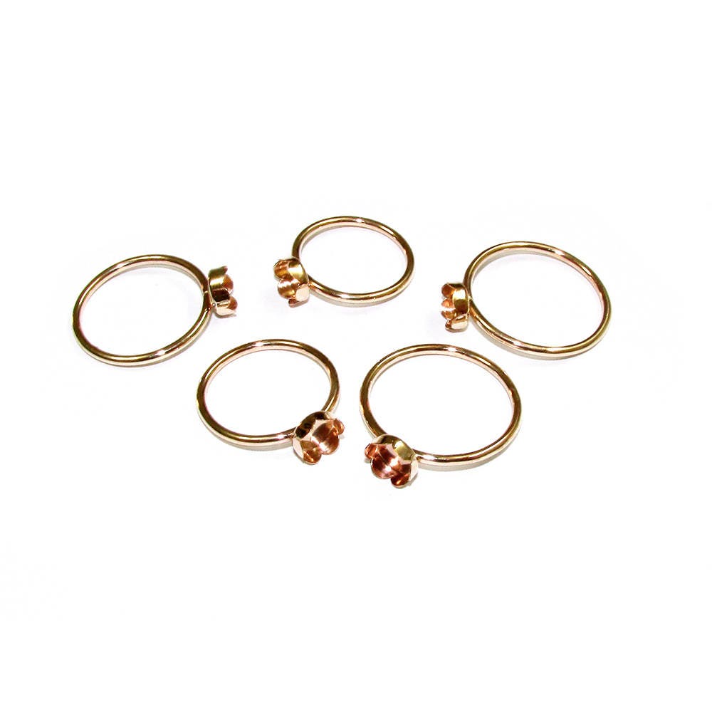 14K Yellow gold filled blank ring with flower bezel cup 6 mm size 4 - 11, Base ring, Gold filled ring, Jewelry making, setting - 1 piece